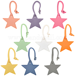 9 pendentif décoratif en cuir PU en forme d'étoile&nbsp;HJEW-CL0001-13