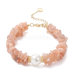 Armbänder aus natürlichen Sonnensteinperlen für Frauen&nbsp;BJEW-JB12306-03