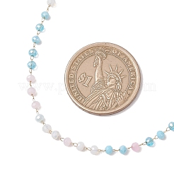 Colliers faits main en perles de verre rondelles facettées avec chaîne en acier inoxydable 304 pour femmes&nbsp;NJEW-JN05910