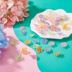 240 pièce de 6 couleurs de capuchons de perles acryliques transparents plaqués UV&nbsp;OACR-TA0002-95