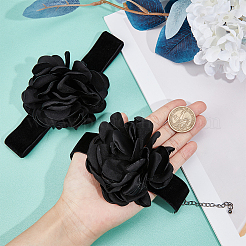Gothic Stoffblumenkordelarmband & Chokerhalskette&nbsp;NJEW-CP0001-04A