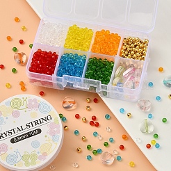 Kit per la creazione di braccialetti colorati fai da te con perline trasparenti&nbsp;DIY-YW0005-45