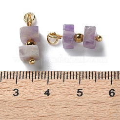 Pendenti con perline cubiche di ametista naturale&nbsp;STAS-C120-02G-02