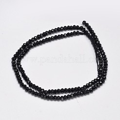 Facettierte Unterlegscheibe natürliche schwarze Spinellperlenstränge&nbsp;G-F289-42A