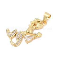 Pendentifs avec zircon cubiques à micro-pavés en laiton&nbsp;KK-D317-125G