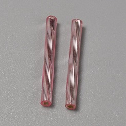 Cuentas de corneta retorcidas de vidrio revestido de plata&nbsp;GLAA-WH0039-11D