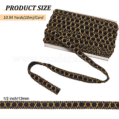 Ruban dentelle métallisé doré polyester 10 m&nbsp;DIY-WH0491-43B
