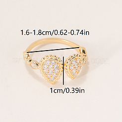 Offene Manschettenringe aus Messing mit Mikropavé und Zirkonia für Damen&nbsp;FR8813-1