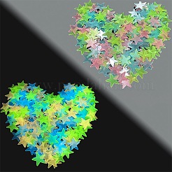 100 pz adesivi murali a forma di stella in plastica ABS luminosa&nbsp;AJEW-WH20059-43B