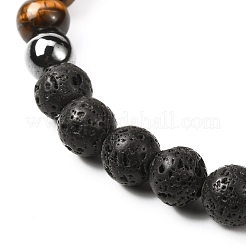 Stretch-Armband-Set aus natürlichem Tigerauge&nbsp;BJEW-JB07030