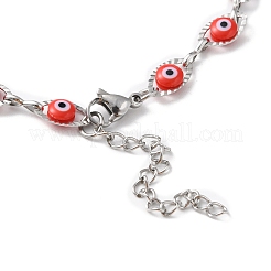 Collar de cadena de eslabones de plástico mal de ojo&nbsp;NJEW-H169-03P-03