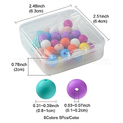40 Stück 8 Farben Lebensmittelqualität umweltfreundliche Silikon-Fokalperlen&nbsp;SIL-FS0001-20