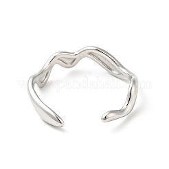 Anello aperto a forma di onda in acciaio inossidabile 304 antiossidante per uomo e donna&nbsp;RJEW-I085-24P