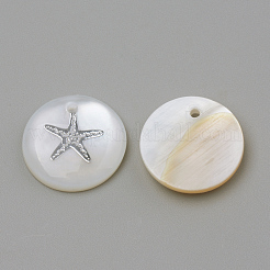 Pendentifs en coquillage d'eau douce&nbsp;X-SHEL-Q010-P