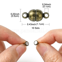 10 Stück runde Magnetverschlüsse aus Messing mit Ösen&nbsp;KK-FS0001-34AB