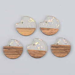 Colgantes de resina transparente y madera de nogal&nbsp;RESI-S389-038A-E01