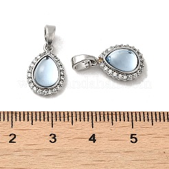 Tropfenförmige Anhänger aus klarem Mikropavé aus Messing mit kubischem Zirkonia&nbsp;KK-M270-37P