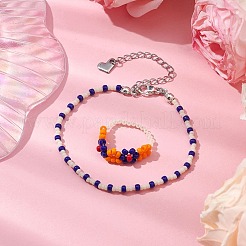 Set di anelli e braccialetti con perline di vetro&nbsp;SJEW-JS01308