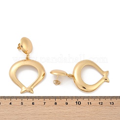 Boucles d'oreilles pendantes ovales en acier inoxydable 304&nbsp;EJEW-L287-074G