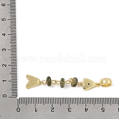 Ciondoli pendenti europei in ottone con pavé di zirconi cubici&nbsp;GG-CBA3401-01G-B03