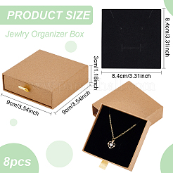 Geschenk-Schubladenboxen zur Aufbewahrung von Halsketten und Ohrringen aus Kraftpapier&nbsp;CON-WH0095-87B