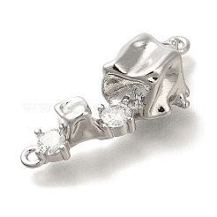 Verbindungsanhänger mit durchsichtigem Zirkonia-Pavé aus Messing&nbsp;KK-K388-69P