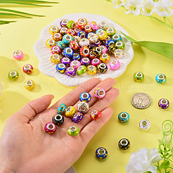 100 pz 10 colori perline rondelle in resina opaca europee&nbsp;RESI-TA0005-74