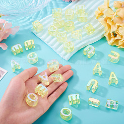 50 pièces 5 styles placage uv arc-en-ciel perles acryliques irisées&nbsp;OACR-TA0004-67B