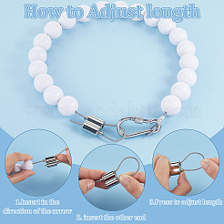 4 catena per asta portabandiera con perline rotonde in acrilico&nbsp;HJEW-DR0001-18