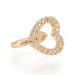 Orecchini a polsino in zircone chiaro con micro pavè di ottone&nbsp;EJEW-M195-04G