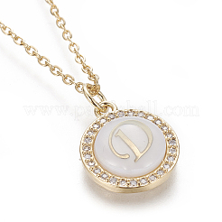 Colliers pendentif initiale en laiton&nbsp;NJEW-I230-24G-D