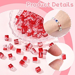 100 pièce de perles de verre transparentes peintes à la cuisson&nbsp;DGLA-YW0001-35C