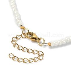 Collana con scaglie di pietre preziose miste naturali e perle&nbsp;NJEW-JN04359