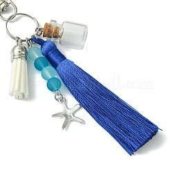 Colgante decorativo con borlas de vidrio y nailon&nbsp;HJEW-JM03107-02