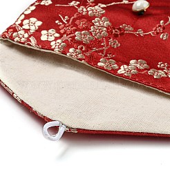 Sacchetti per riporre gioielli in tessuto floreale in stile cinese&nbsp;AJEW-D065-01C-01