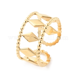Anillos de puño abiertos con rombo hueco de acero inoxidable 304&nbsp;RJEW-D002-20G
