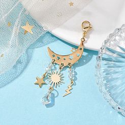 Lega con decori pendenti in vetro&nbsp;HJEW-JM01860