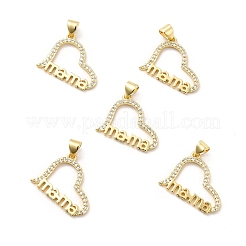 Porte micro ouvrent pendentifs zircone cubique en laiton de placage&nbsp;KK-K270-02G