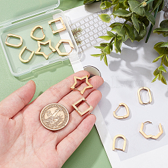6 par de pendientes de aro huggie de acero inoxidable 304 de 6 estilos&nbsp;STAS-DC0006-45