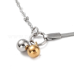Collares de acero inoxidable 304 con cuentas de plástico.&nbsp;NJEW-Q335-01A-P