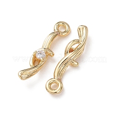 Adornos de latón micropavé de circonia cúbica&nbsp;KK-C253-06G