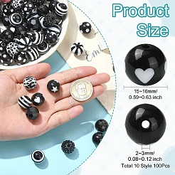 100pcs perles acryliques opaques&nbsp;OACR-CJ0002-50