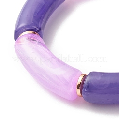 Bracciali elastici con perline in tubo acrilico&nbsp;BJEW-JB07762-03