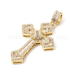 Grandi pendenti in ottone con micro pavé di zirconi chiari&nbsp;CU-CBAB8F5-06G