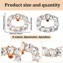 4 stücke 2 farben zink-legierung kristall strass schuh dekoration&nbsp;FIND-GO0002-30