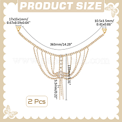 2 Stück sexy Schulter-BH-Körperkette aus Messing mit Strass&nbsp;AJEW-WR0002-64