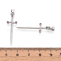Pendentifs avec zircon cubiques à micro-pavés en laiton&nbsp;KK-N264-03P