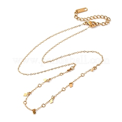 Collar de cadena tipo cable con borlas y rombos de acero inoxidable 304 para mujer&nbsp;NJEW-K255-42G