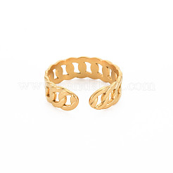 Placcatura ionica (ip) 304 anello a maglie aperte in acciaio inossidabile per donna&nbsp;RJEW-S405-195G