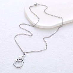 Collares minimalistas con colgante en forma de calabaza china hueca de acero inoxidable 304 para mujer.&nbsp;FL9858